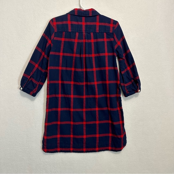 Crewcuts Girls Plaid Dress Navy Red Long Sleeve Size 5 - Picture 7 of 7